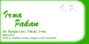 irma pakan business card